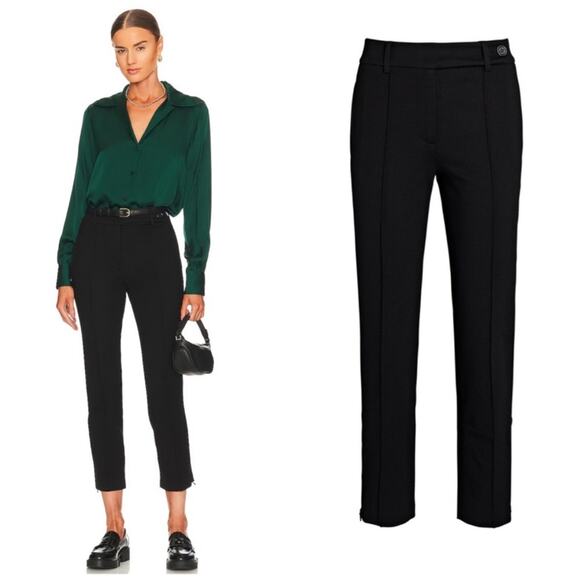 Anine Bing Ian Pants Trousers in Black Stretchy Revolve Size 40 8-10 Large - Picture 1 of 15